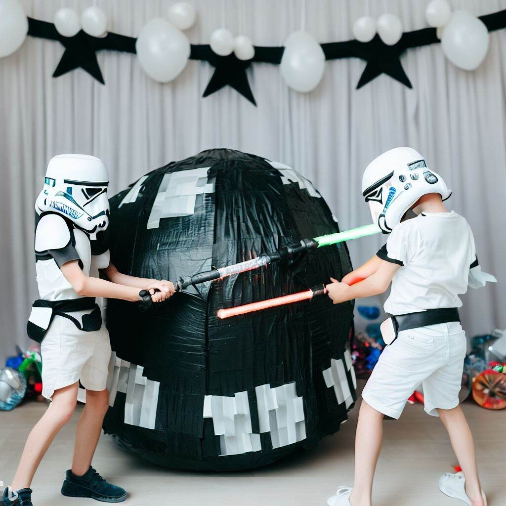 Stormtroopers attacking Death Star Piñata